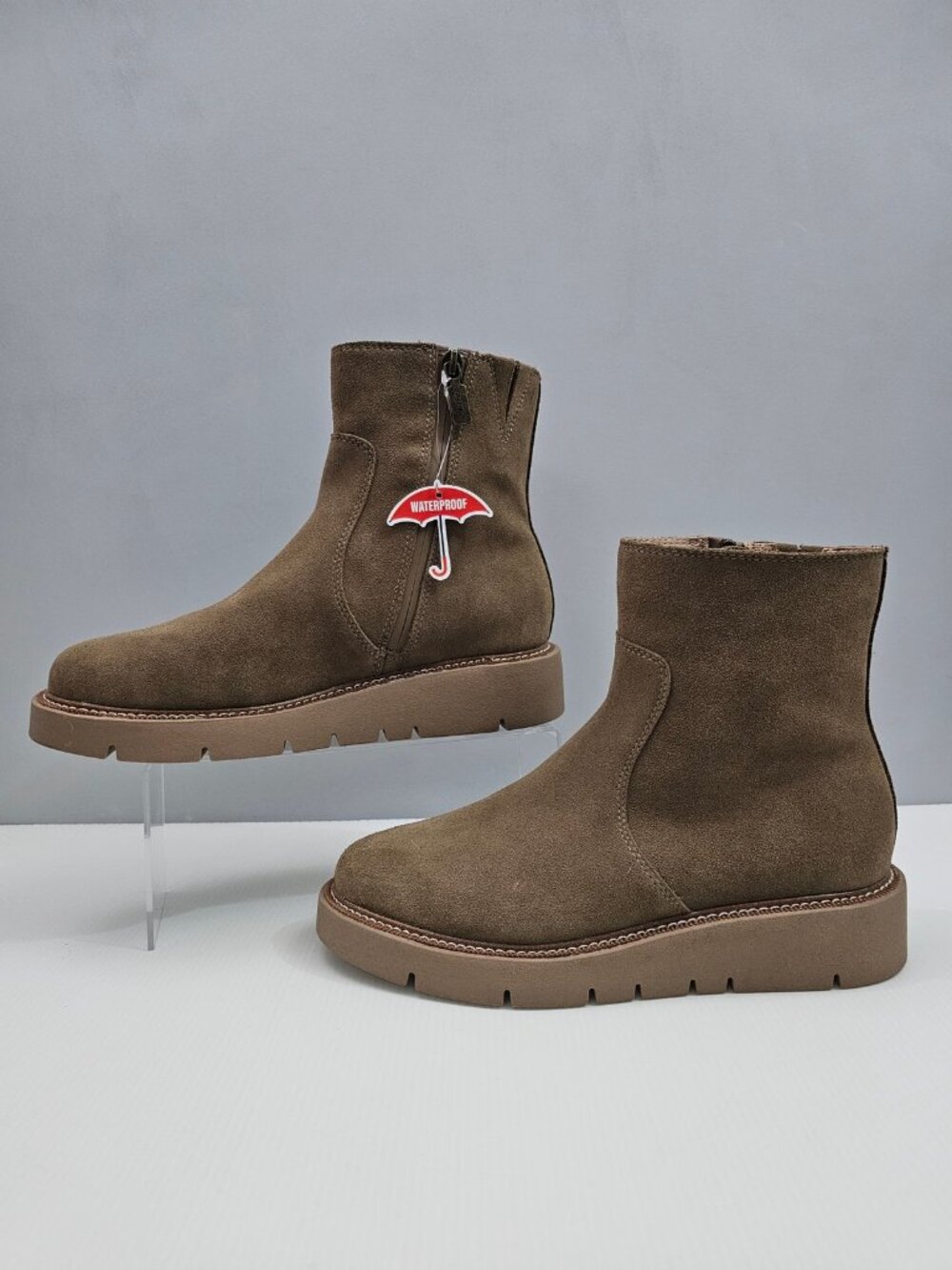 Blondo Moona Waterproof Ankle Boot Womens 9 Brown Suede Platform Comfort NEW - Picture 2 of 15